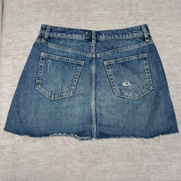 NEW! Free People Destroyed Denim A-Line Mini Skirt Sz. 27 - Picture 5 of 9